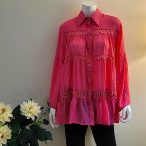 PS - Smile Often - Pink Cover-Up top.  Size L. NWOT